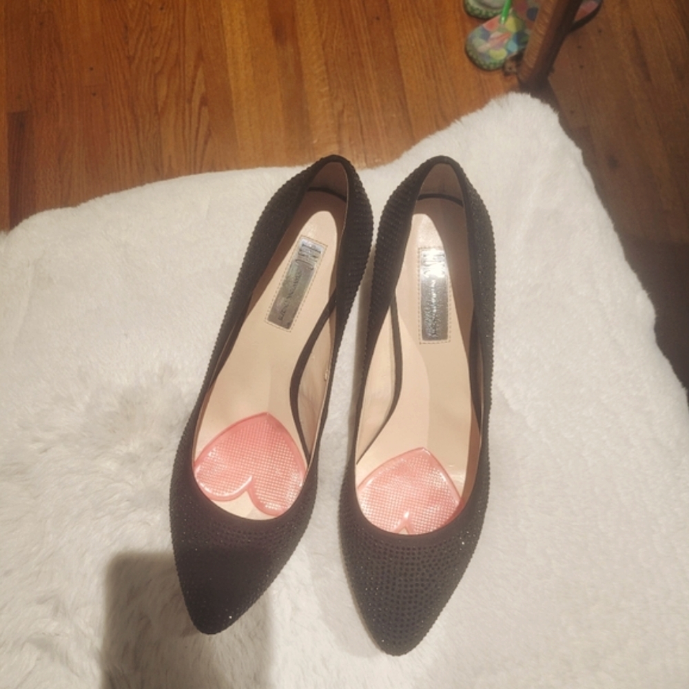 INC INTERNATIONAL CONCEPTS BLACK SPARKLY PUMPS